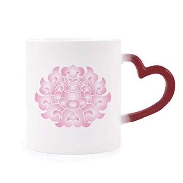 Imagem de Caneca de flor de lótus rosa sensível ao calor muda de cor vermelha