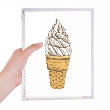 Imagem de Caderno de pasta de sorvete com casca de ovo de chocolate e folhas soltas diário recarregável