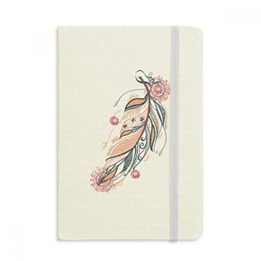 Imagem de Caderno feminino da Feather com estampa de flores rosa, capa dura em tecido oficial