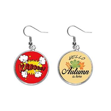 Imagem de Boom Exclamation Diálogo Art Deco, Presente Fashion Orelha Pendente Outono Folha Brinco Joia