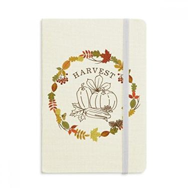Imagem de Caderno de folhas com estampa de guirlanda de Dia de Ação de Graças em tecido oficial capa dura diário clássico