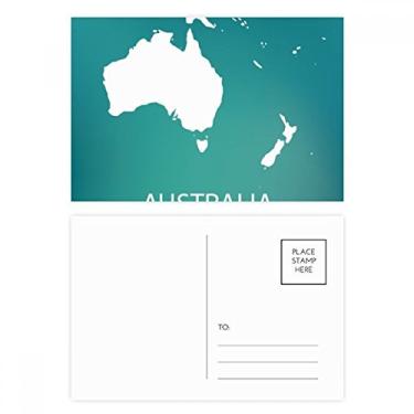 Imagem de Mapa postal Austrália Oceania Continent conjunto de cartão postal aniversário correspondência cartão de agradecimento