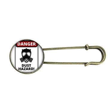 Imagem de Símbolo de perigo de poeira, placas de aviso, broche de metal retrô, joias