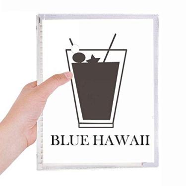 Imagem de Caderno de Coquetéis Havaí Azul com Folhas Soltas Diário Recarregável