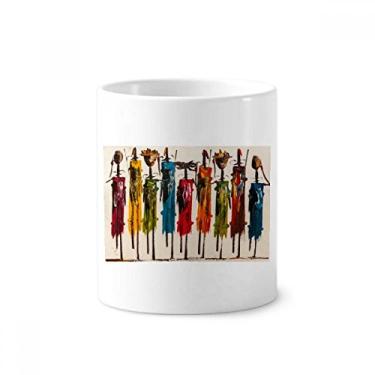 Imagem de Abstract Art African Black Warrior Escova de dentes Caneca, Suporte de Cerâmica