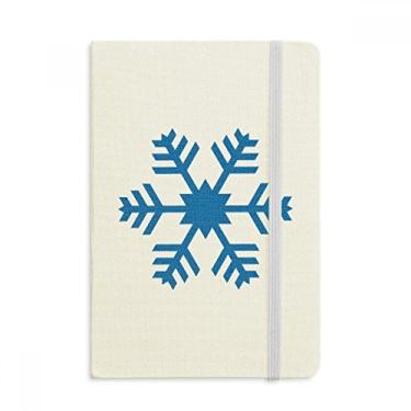 Imagem de Caderno de inverno esportivo azul com desenho de floco de neve oficial de tecido rígido diário clássico