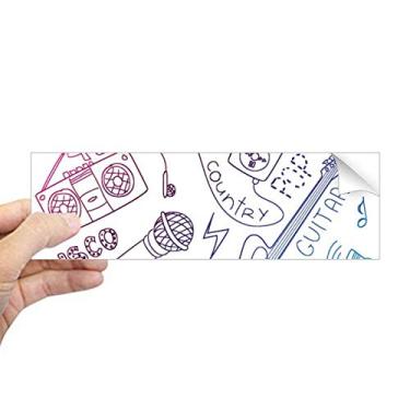 Imagem de DIYthinker Combinação de fone de ouvido padrão de música ilustrado retangular, adesivo para janela de notebook