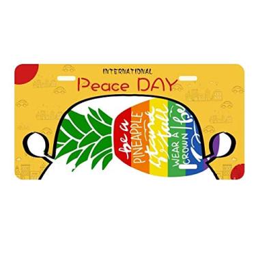 Imagem de DIYthinker Abacaxi Rainbow LGBT Bandeira Placa de Licença Etiqueta Decoração de Carro Dia da Paz