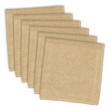 Imagem de DII Panos de limpeza multiuso de microfibra, perfeitos para cozinhas, pratos, carro, poeira, panos de secagem, 30,5 x 30,5 cm, conjunto de 6 - Taupe