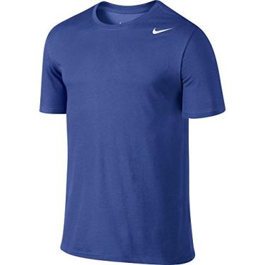 Imagem de NIKE Camiseta masculina Dri-FIT de algodão 2.0, azul royal/branco, 2GG