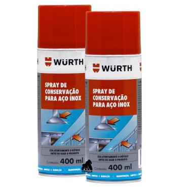 Imagem de Kit 2 Spray Para Manutenção De Aço Inox Wurth - 400ml