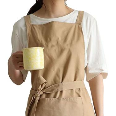 Imagem de Avental de Cozinha, Aventais de Cozinha Macios Multiuso à Prova de óleo à Prova d'água Design de Laço para Casa (Tamanho Livre)