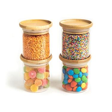 Imagem de KIT POTES DE MANTIMENTO EMPILHÁVEL RED 200ML - 4PÇS