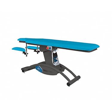 Imagem de Maca Elétrica com Orifício para Rosto e Regulagem para Braço com Base Preta - Arktus - Azul Claro