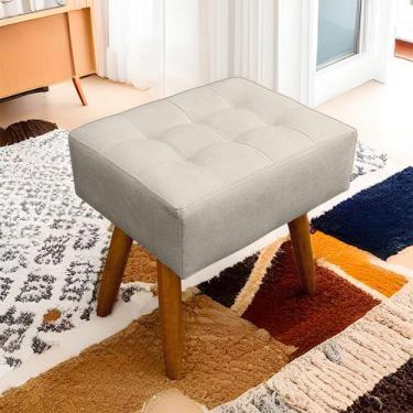 Imagem de Puff Retangular Para Sala E Quarto Palito Mel Suede Bege - Wed Decor -