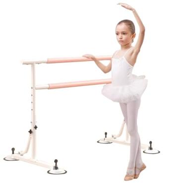 Imagem de Ballet Barre Barra de balé de aço móvel com altura ajustável e alça confortável, ventosas fortes e travas (Size : 1.5M/5FT)