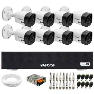 Imagem de Kit 8 Câmeras Intelbras VHC 1120 B HD 720p Visão Noturna 20m Resistente à Chuva IP66 + DVR Gravador Digital de vídeo Intelbras MHDX 1008-C