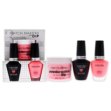 Imagem de Match Makers Plus Dip – Once in A Lifetime by Cuccio para mulheres – 3 unidades de sistema de polimento em pó profissional de 45 g, gel de imersão em verniz de 12,5 g, esmalte colorido de 12 g