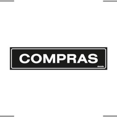 Imagem de Placa De Sinalização Compras 30x7 Ekomunike - A-415 F9e