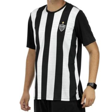 Imagem de Camisa Atlético Mineiro Dry Listrada Oficial Tamanho:M;Cor:Preto/Branco