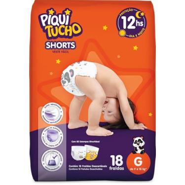 Imagem de Fralda Descartável Infantil SHORTS Piquitucho Jumbinho G