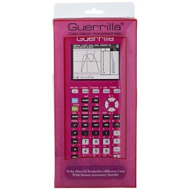 Imagem de Guerrilla Capa de silicone para Texas Instruments TI-84 Plus CE Color Edition Calculadora gráfica com protetor de tela e régua gráfica, rosa