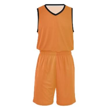 Imagem de Camiseta de basquete infantil verde, ajuste confortável, camiseta de futebol de 5 a 13 anos, Dégradé laranja, PP