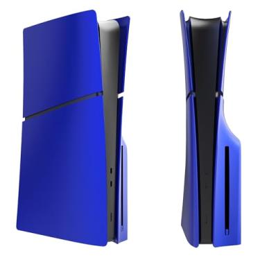 Imagem de Adequado para capa de substituição PS5 Slim, painéis laterais personalizados à prova de choque, à prova de arranhões e à prova de poeira em ABS, Acessórios PS5 Slim. (edição disco, azul)