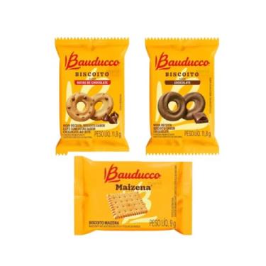 Imagem de Kit 100 Sachês Bauducco KIT 100 SACHÊS BISCOITO AMANTEIGADO BAUDUCCO - SABORES: GOTAS + MAIZENA + CHOCO