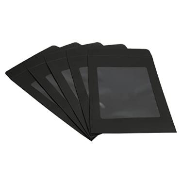 Imagem de PATIKIL Envelopes de janela de rosto inteiro, pacote com 10, A4, transparente, um lado para catálogos de fotos, preto