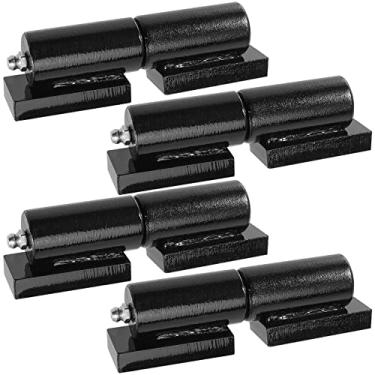 Imagem de SEHOI 4 peças de dobradiça de porta de barril resistente de 12 cm, dobradiça de porta estilo barril de ferro, dobradiças de portão de rampa de reboque para portões e portas de balanço pesados,