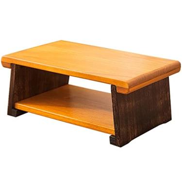 Imagem de Mesa de chá móvel tatami dobrável mesa de centro janela sacada mesa de chão cama mesa preguiçosa presente (cor: marrom, tamanho: 50 * 30 * 20 cm) (marrom 50 * 30 * 20 cm)