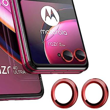 Imagem de Zeking Para (2 conjuntos) Motorola Razr 40 Ultra/50 Ultra Protetor de Lente de Câmera, Transparência HD Ultra Fina 9H Vidro Temperado com Bordas de Alumínio, Capa de Lente de Metal Individual