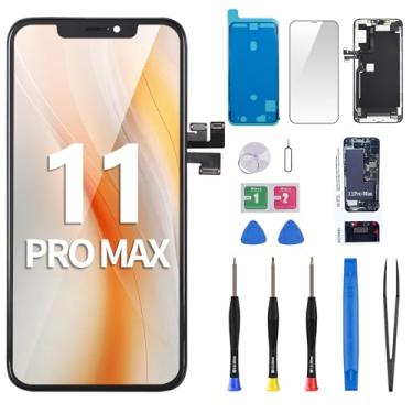 Imagem de Para iPhone 11 Pro Max substituição de tela 6,5 polegadas incell LCD 3D Touch Digitalizador Frame Montagem com protetor de tela + Kit de ferramentas de reparo completo, compatível com A2161, A2218, A2220