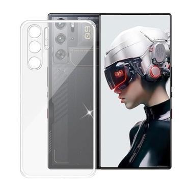 Imagem de AQGGIIXY Capa para ZTE Nubia Red Magic 9 Pro (6,8 polegadas), capa protetora de telefone de borracha flexível transparente para ZTE Nubia Red Magic 9 Pro - transparente