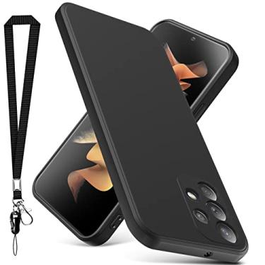 Imagem de YSLBWLE Capa para Galaxy A52 5G, capa fina de silicone líquido com cordão, à prova de choque, capa de telefone fina para Galaxy A52 5G / Galaxy A52s 5G, capa protetora de câmera de corpo inteiro -