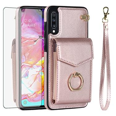 Imagem de Asuwish Capa de telefone para Samsung Galaxy A50 A50S A30S Capa carteira com protetor de tela de vidro temperado e anel com bloqueio de RFID, porta-cartões, acessórios para celular A 50 50S 30S S50