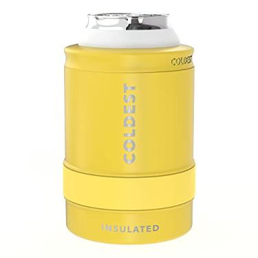 Imagem de Cooler The Coldest Can – Parede dupla isolada para latas de cerveja padrão, latas de refrigerante, 355 ml, (amarelo solar, lata de cerveja, 355 ml)