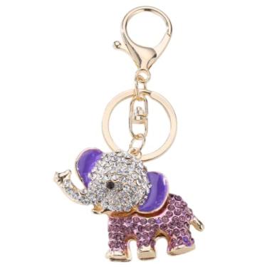 Imagem de Chaveiro de elefante fofo com orelhas grandes e pingente de cristal com strass para bolsa de mão (azul), Elephant Purple