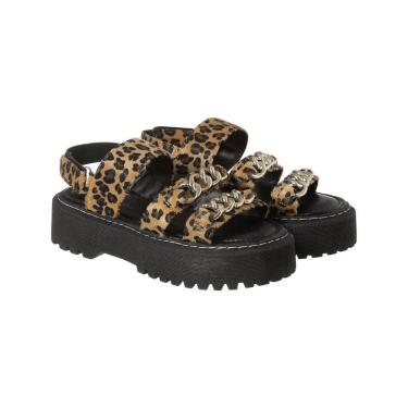 Imagem de Sandália Papete Plataforma Tratorada Birken Corrente Preta