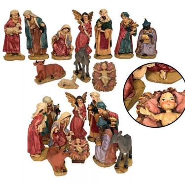 Imagem de Presépio Natal Completo 11 Peças Escultura Escritório Maria