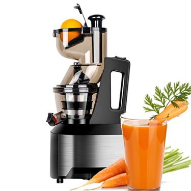 Imagem de Extrator de espremedor de prensa a frio Extrator de suco vertical de aço inoxidável para vegetais frescos e frutas com alto teor de nutrientes, máquina profissional de espremedor de mastigação lenta