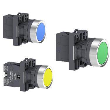 Imagem de Botão XA2 Comando Normal 22MM 1NA - Schneider Azul XA2EA61