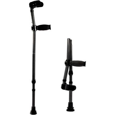 Imagem de Muletas dobráveis ​​de fibra de carbono, muletas de antebraço ajustáveis, muletas de alumínio leves, para adultos e adolescentes, 1 contagem