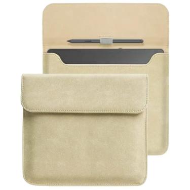 Imagem de Capa de couro PU impermeável à prova de choque bolsa protetora bolsa de transporte para Kindle Scribe 10,2 polegadas (Kobo Elipsa 10.3, cinza claro)