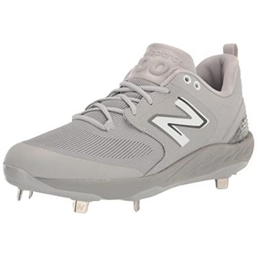 Imagem de New Balance Fresh Foam X 3000 V6 Tênis de beisebol masculino de metal, Cinza/branco, 47