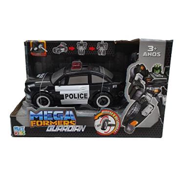 Imagem de Carrinho Transform�vel Megaformers Guardian Pol�cia Preto com Ferramenta Multikids - BR1755