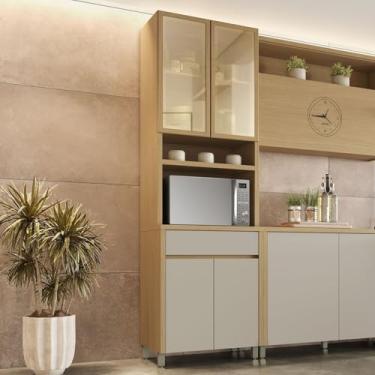 Imagem de Paneleiro 4 Portas 1 Gaveta Condessa 100% Mdf Carvalho/Greige