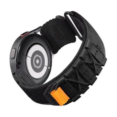 Imagem de Pulseira 20mm Loop Tracker Nylon LTimports compativel com Galaxy Watch 7/6/5/4/FE - Galaxy Watch 3 41mm - Galaxy Watch 42mm - Active 2 44mm - Active 40mm - Forerunner 55 158 165 245 645 (Preto)