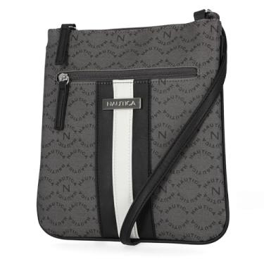 Imagem de Nautica Bolsa tiracolo Lakeside Signature Jaquard North South, Vigia preta, One Size